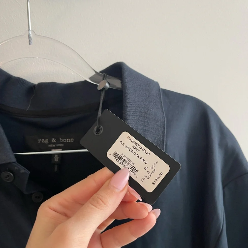 Rag & Bone Navy Polo Shirt - Picture 3 of 6
